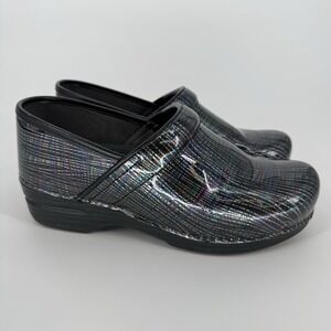 Dansko Metallic Striped Patent XP Clog EU 40 US 9-9.5 Professional Nursing